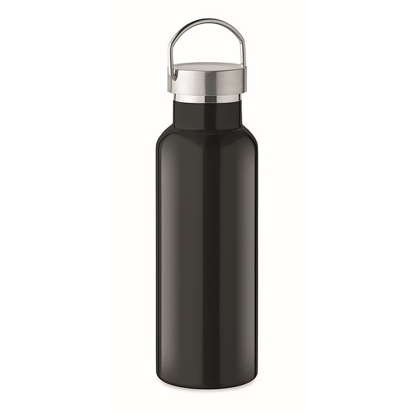 Bild 2 - Isolierflasche doppelwandig schwarz 500ml