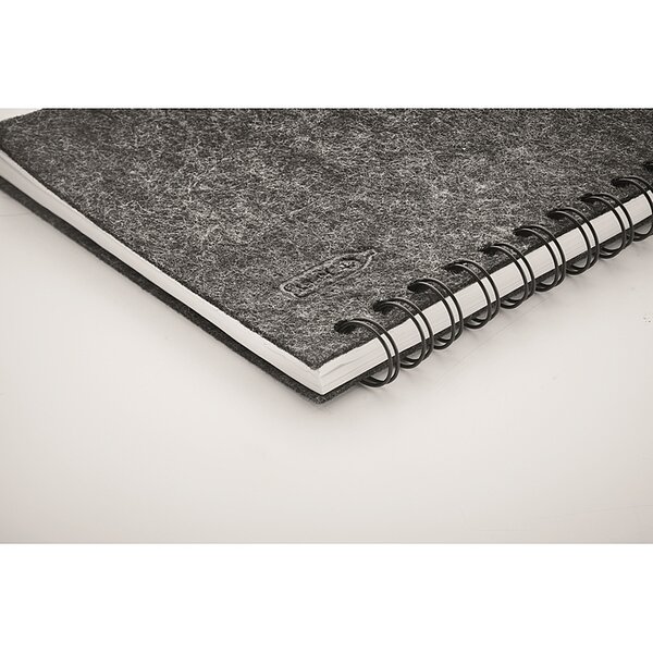 Bild 6 - Spiralnotizbuch mit RPET-Filz Cover dunkelgrau