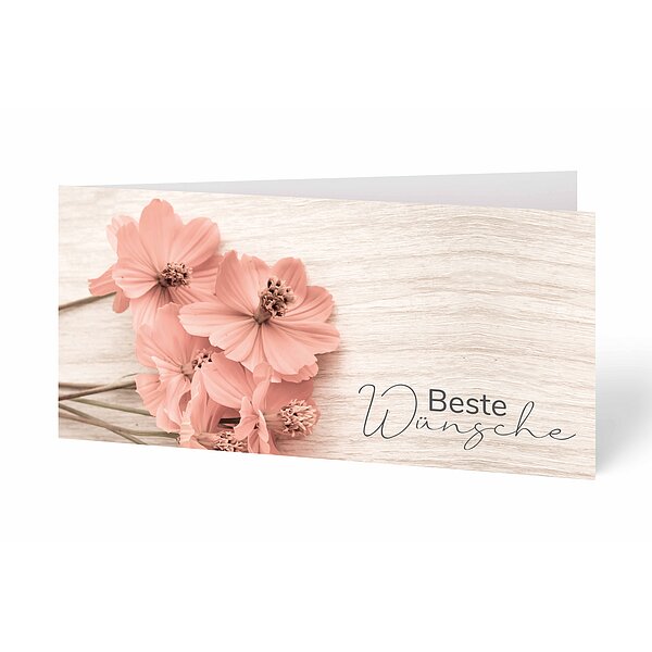Bild 1 - Gl�ckwunschkarte rosa Bl�ten