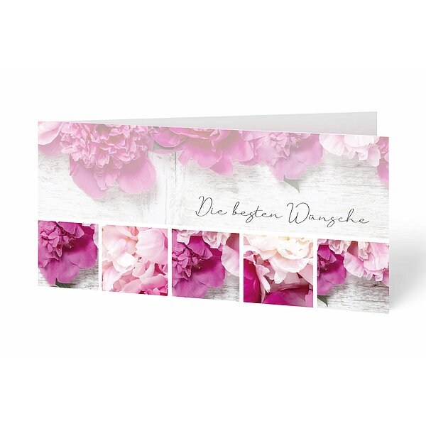 Bild 1 - Gl�ckwunschkarte pinke Blumen