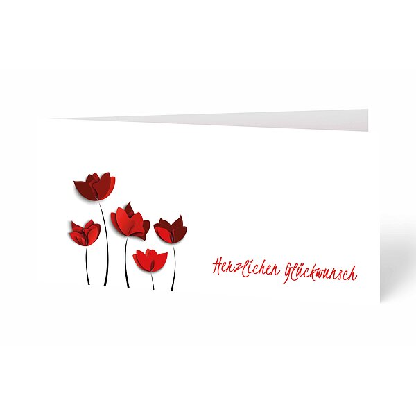 Bild 1 - Gl�ckwunschkarte rote Blumenparade