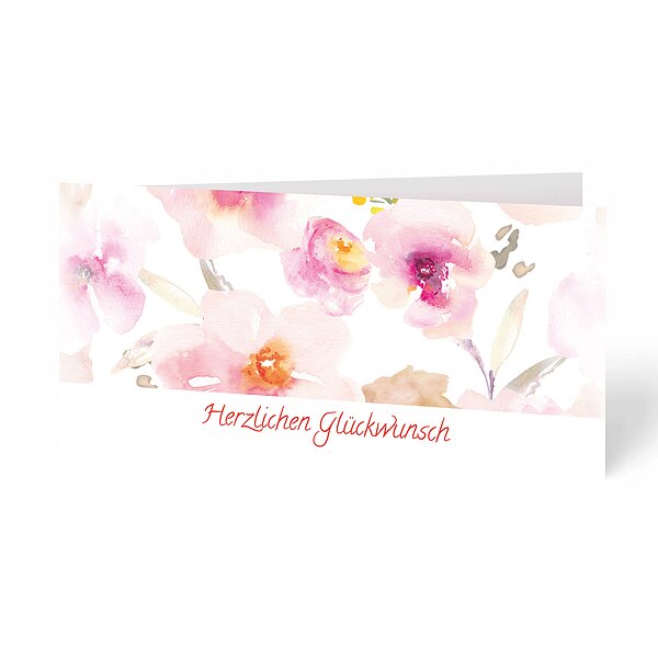 Bild 1 - Glckwunschkarte Aquarellblumen