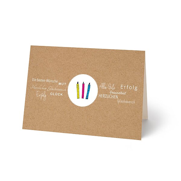 Bild 1 - Gl�ckwunschkarte Kerzen bunt