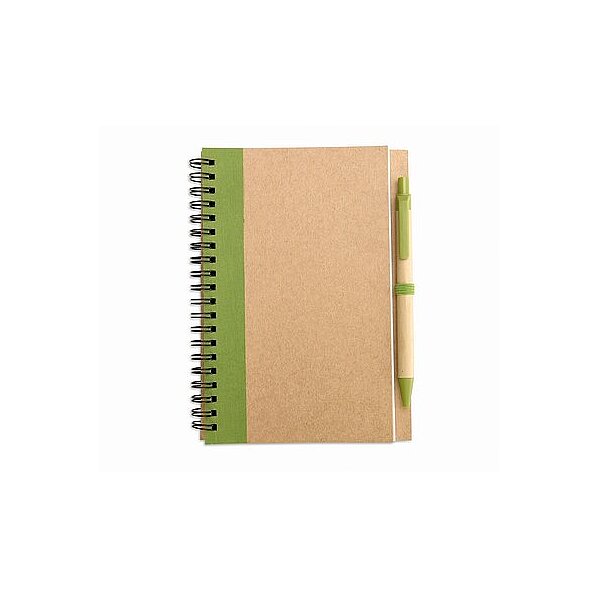 Bild 1 - Ringbuch limette mit Druckkugelschreiber