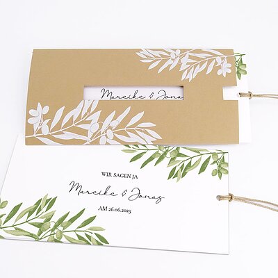 Hochzeitskarte Naturale Olive