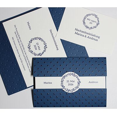 Hochzeitskarte Punktlandung