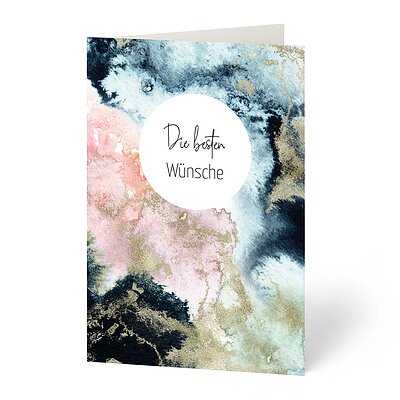 Glckwunschkarte Aquarell Farbspiel