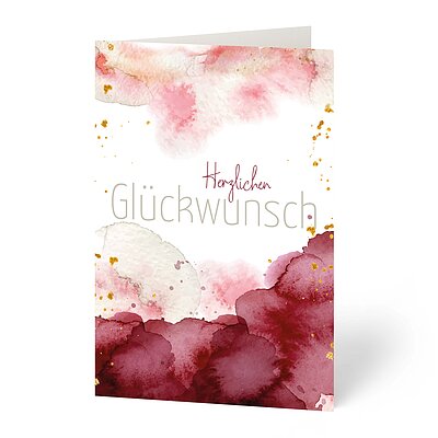 Glckwunschkarte kunstvolle Aquarell-Optik
