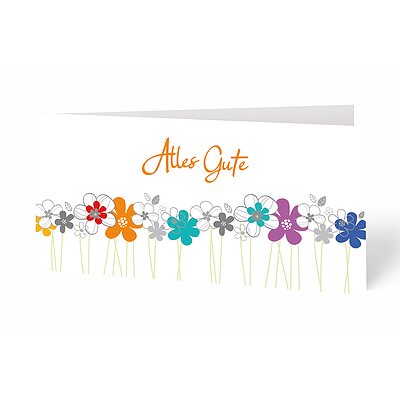 Glckwunschkarte bunte Frhlingsblumen