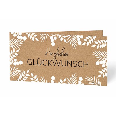 Glckwunschkarte Zweige wei