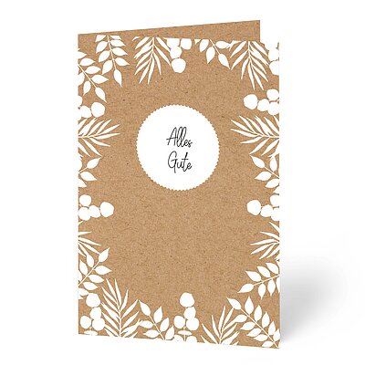 Glckwunschkarte weie Blttervielfalt