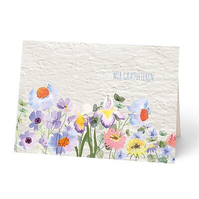 Glckwunschkarte aus Samenpapier zum Einpflanzen