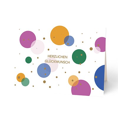 Glckwunschkarte mit bunte Punkte Design